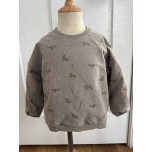 Boys Jamie Kay Sweatshirt 3T Taupe/Grey Leopard Print